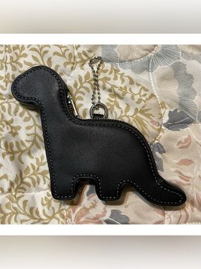 Rare SILVER/Black Coach Dino Pouch Charm!